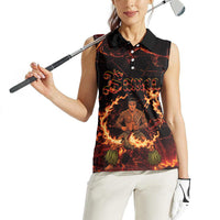 Samoa Siva Afi Dance Fireknife Women Sleeveless Polo Shirt Polynesian Heritage Fire Dance