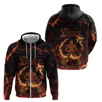 Samoa Siva Afi Dance Fireknife Zip Hoodie Polynesian Heritage Fire Dance