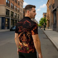 Samoa Siva Afi Dance Fireknife Zipper Polo Shirt Polynesian Heritage Fire Dance