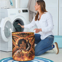 Samoa Siva Afi Dance Fireknife Laundry Basket Samoan Tribal Motif Dancing in the Fire