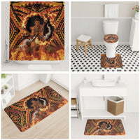 Samoa Siva Afi Dance Fireknife Bathroom Set Samoan Tribal Motif Dancing in the Fire