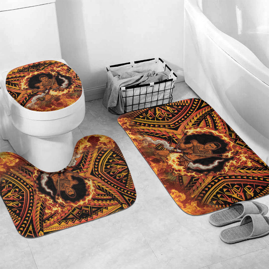 Samoa Siva Afi Dance Fireknife Bathroom Set Samoan Tribal Motif Dancing in the Fire