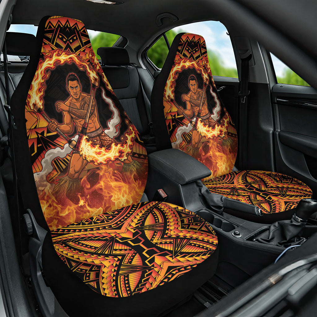 Samoa Siva Afi Dance Fireknife Car Seat Cover Samoan Tribal Motif Dancing in the Fire