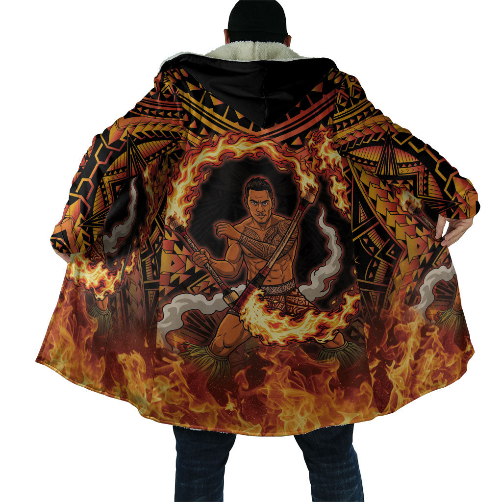 Samoa Siva Afi Dance Fireknife Cloak Samoan Tribal Motif Dancing in the Fire