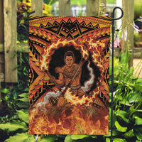 Samoa Siva Afi Dance Fireknife Garden Flag Samoan Tribal Motif Dancing in the Fire