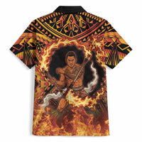 Samoa Siva Afi Dance Fireknife Hawaiian Shirt Samoan Tribal Motif Dancing in the Fire