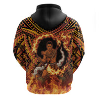 Samoa Siva Afi Dance Fireknife Hoodie Samoan Tribal Motif Dancing in the Fire