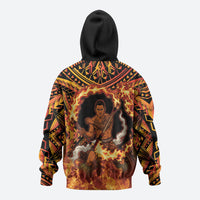 Samoa Siva Afi Dance Fireknife Hoodie Samoan Tribal Motif Dancing in the Fire