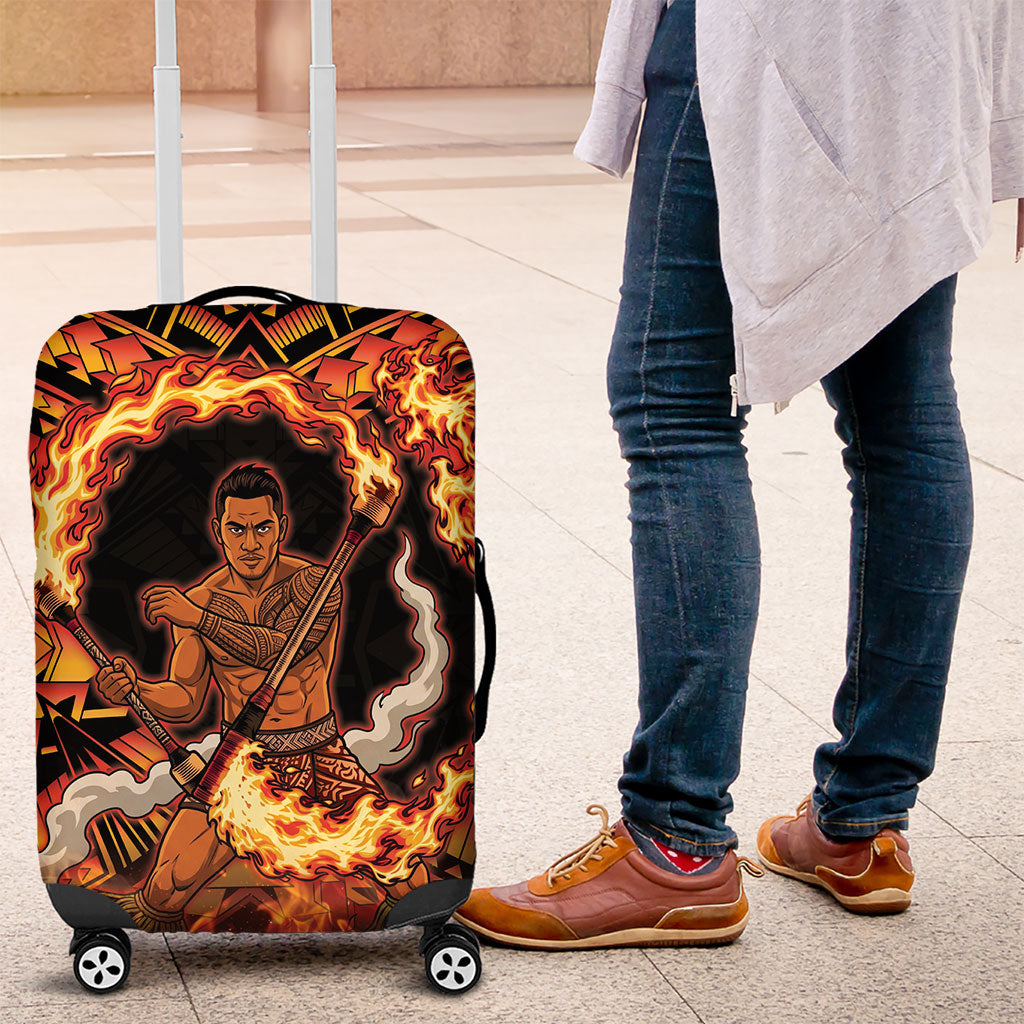 Samoa Siva Afi Dance Fireknife Luggage Cover Samoan Tribal Motif Dancing in the Fire LT9 Red - Polynesian Pride