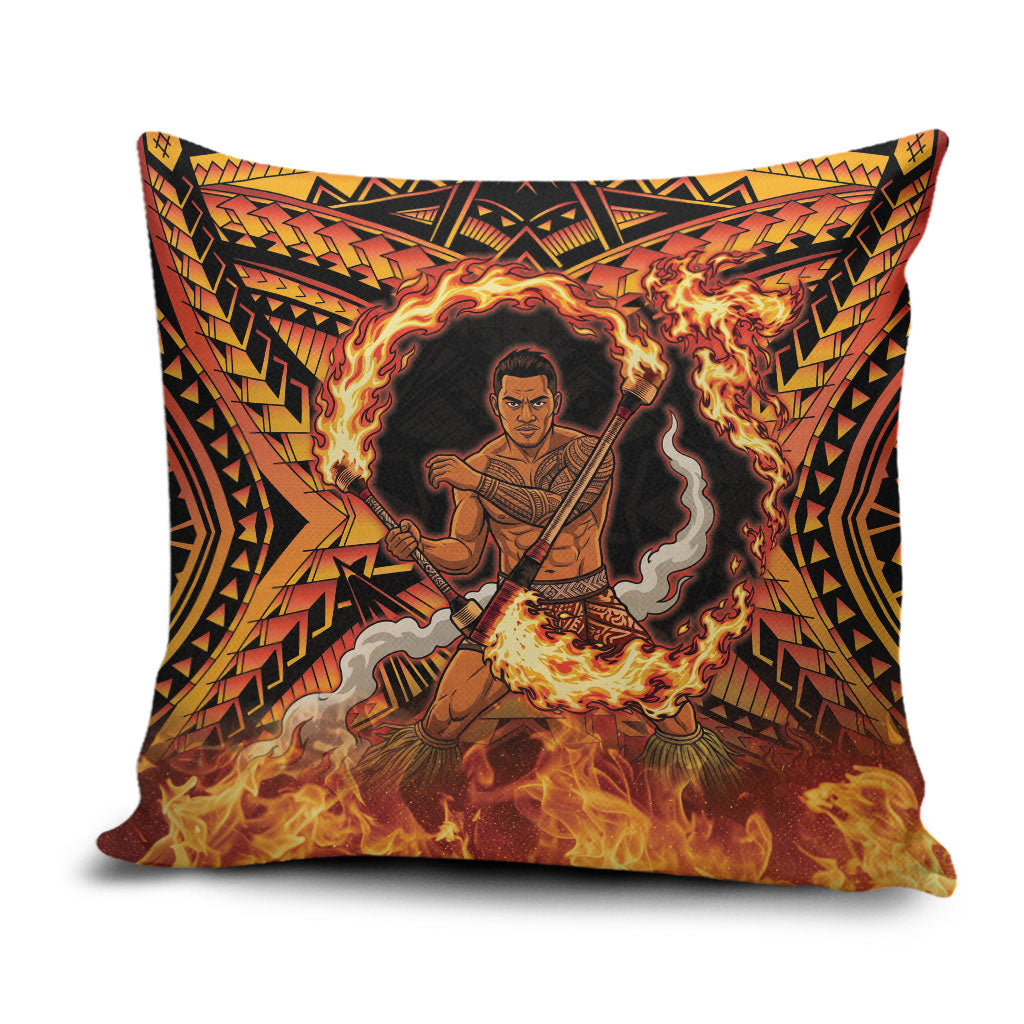 Samoa Siva Afi Dance Fireknife Pillow Cover Samoan Tribal Motif Dancing in the Fire