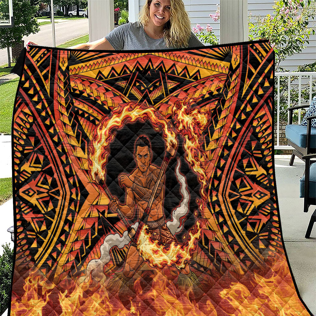 Samoa Siva Afi Dance Fireknife Quilt Samoan Tribal Motif Dancing in the Fire LT9 Red - Polynesian Pride