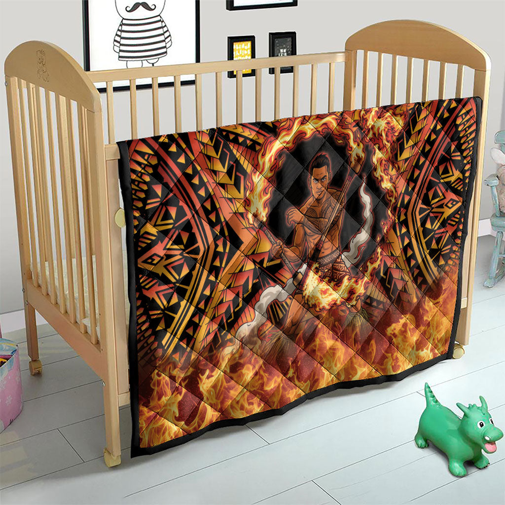 Samoa Siva Afi Dance Fireknife Quilt Samoan Tribal Motif Dancing in the Fire
