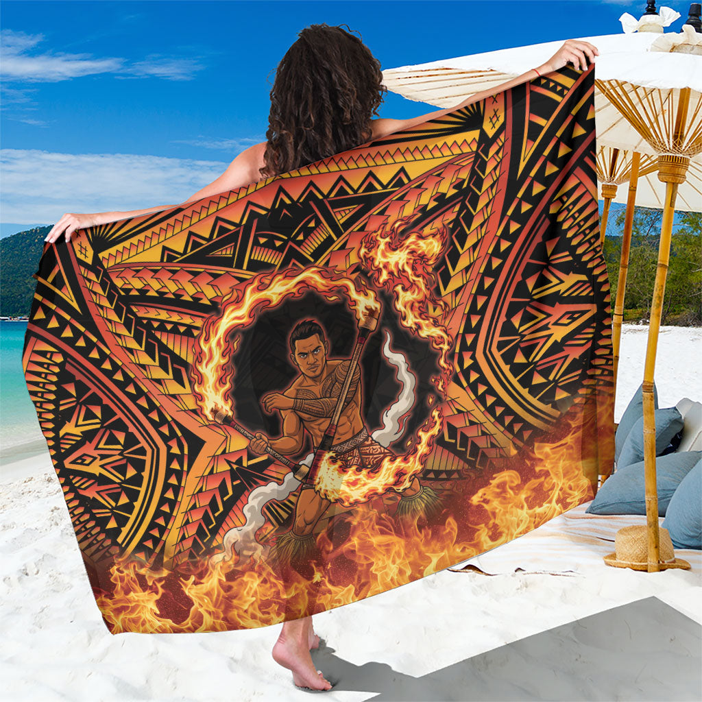 Samoa Siva Afi Dance Fireknife Sarong Samoan Tribal Motif Dancing in the Fire