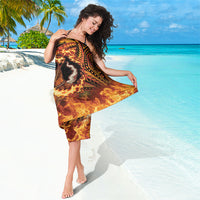 Samoa Siva Afi Dance Fireknife Sarong Samoan Tribal Motif Dancing in the Fire