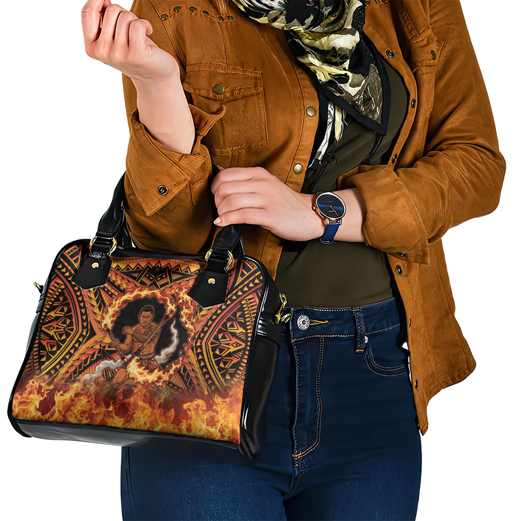 Samoa Siva Afi Dance Fireknife Shoulder Handbag Samoan Tribal Motif Dancing in the Fire
