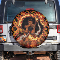 Samoa Siva Afi Dance Fireknife Spare Tire Cover Samoan Tribal Motif Dancing in the Fire