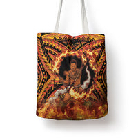 Samoa Siva Afi Dance Fireknife Tote Bag Samoan Tribal Motif Dancing in the Fire