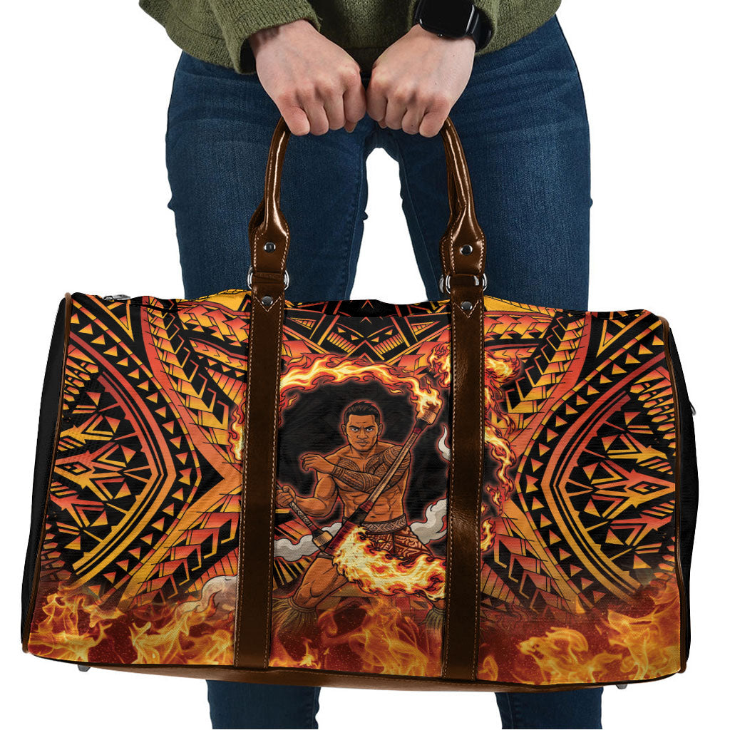 Samoa Siva Afi Dance Fireknife Travel Bag Samoan Tribal Motif Dancing in the Fire