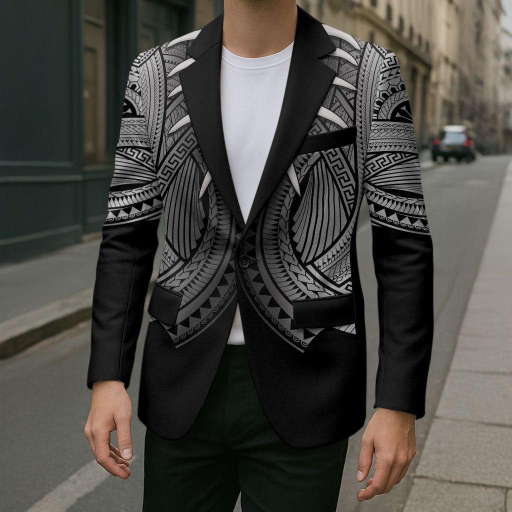 Samoan Ula Nifo Afi Tribal Blazer Polynesian Pattern