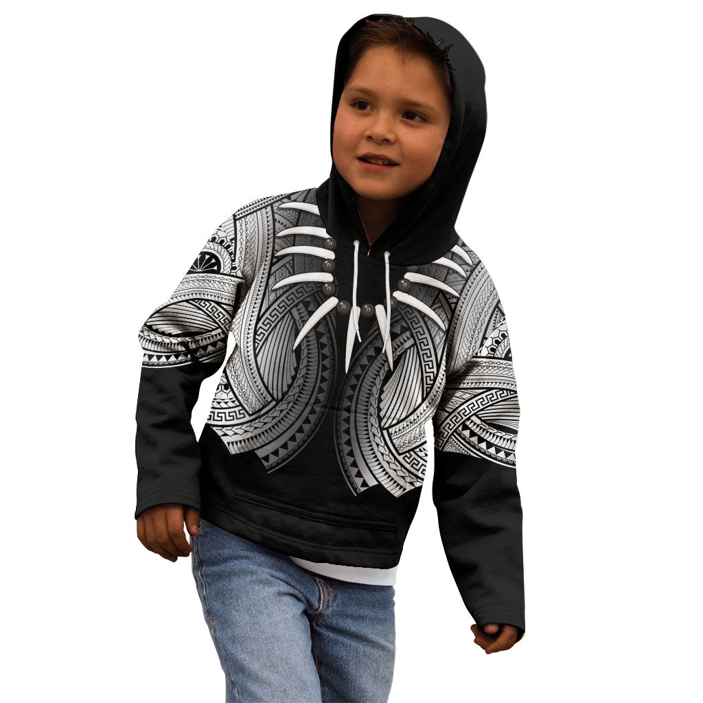 Samoan Ula Nifo Afi Tribal Kid Hoodie Polynesian Pattern