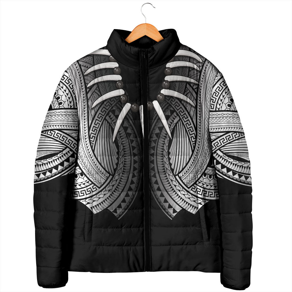 Samoan Ula Nifo Afi Tribal Padded Jacket Polynesian Pattern
