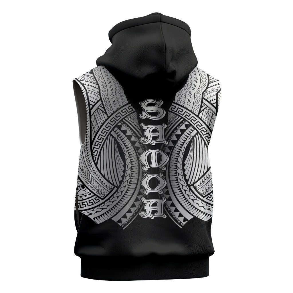 Samoan Ula Nifo Afi Tribal Sleeveless Zip Hoodie Polynesian Pattern