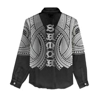 Samoan Ula Nifo Afi Tribal Women Casual Shirt Polynesian Pattern
