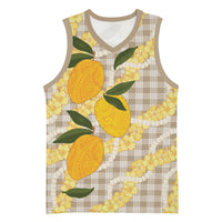 Maku'e Hawaiian Mango Palaka Basketball Jersey Aloha Hibiscus Pikake Lei