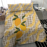 Maku'e Hawaiian Mango Palaka Bedding Set Aloha Hibiscus Pikake Lei