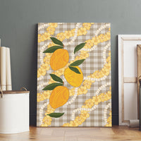 Maku'e Hawaiian Mango Palaka Canvas Wall Art Aloha Hibiscus Pikake Lei