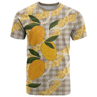 Maku'e Hawaiian Mango Palaka T Shirt Aloha Hibiscus Pikake Lei