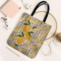 Maku'e Hawaiian Mango Palaka Tote Bag Aloha Hibiscus Pikake Lei