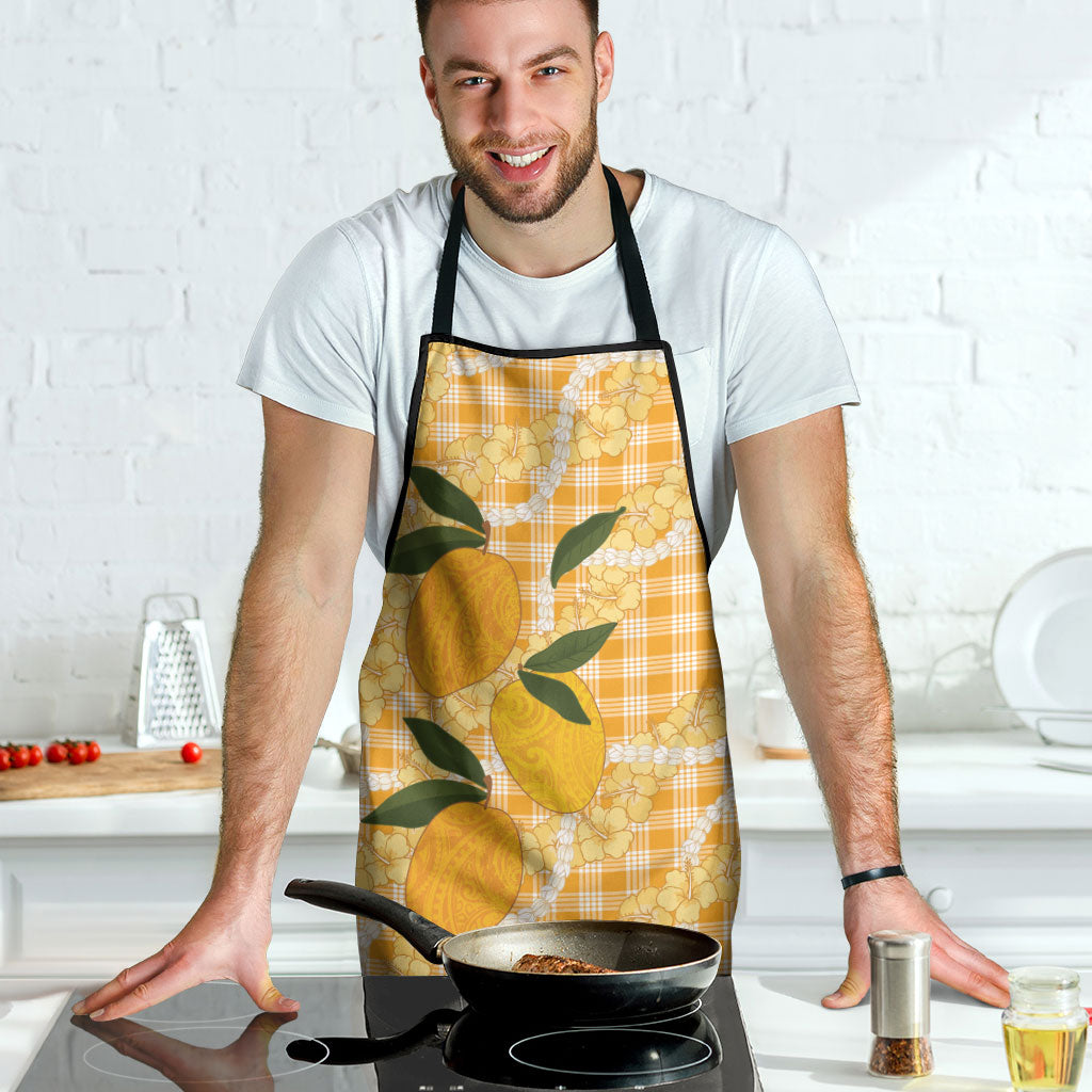 Alani Hawaiian Mango Palaka Apron Aloha Hibiscus Pikake Lei