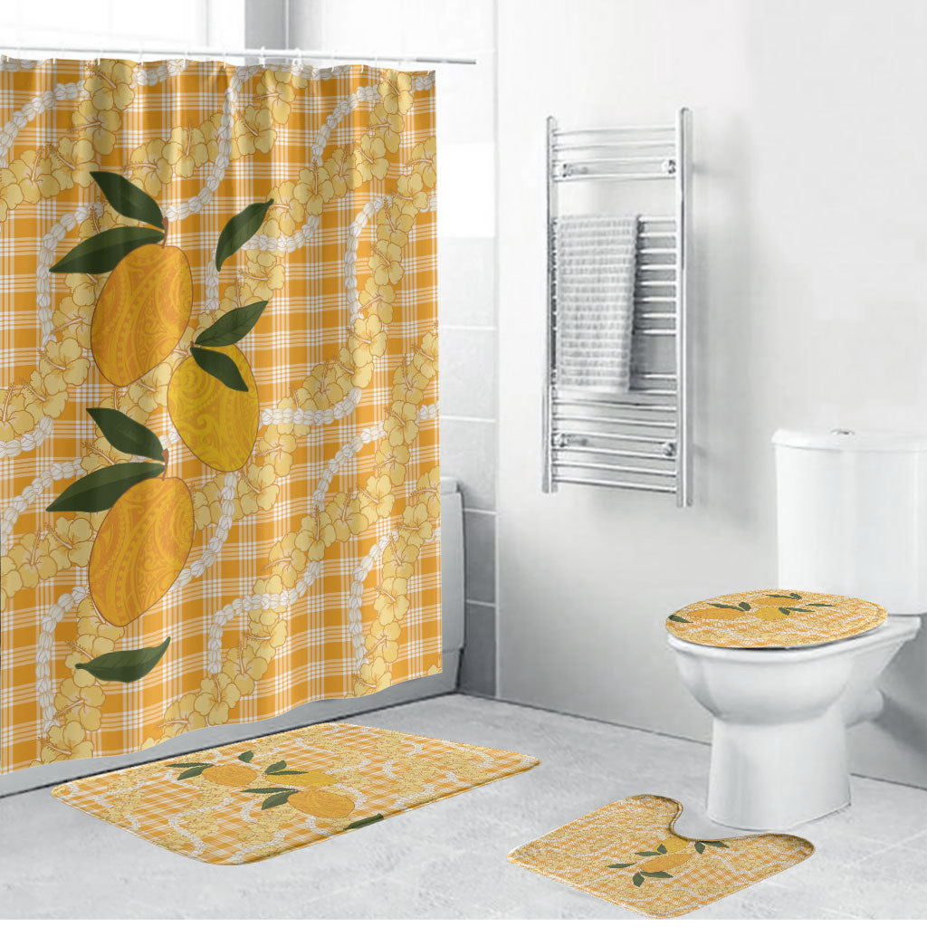 Alani Hawaiian Mango Palaka Bathroom Set Aloha Hibiscus Pikake Lei