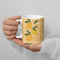 Alani Hawaiian Mango Palaka Ceramic Mug Aloha Hibiscus Pikake Lei