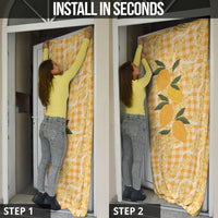 Alani Hawaiian Mango Palaka Door Cover Aloha Hibiscus Pikake Lei