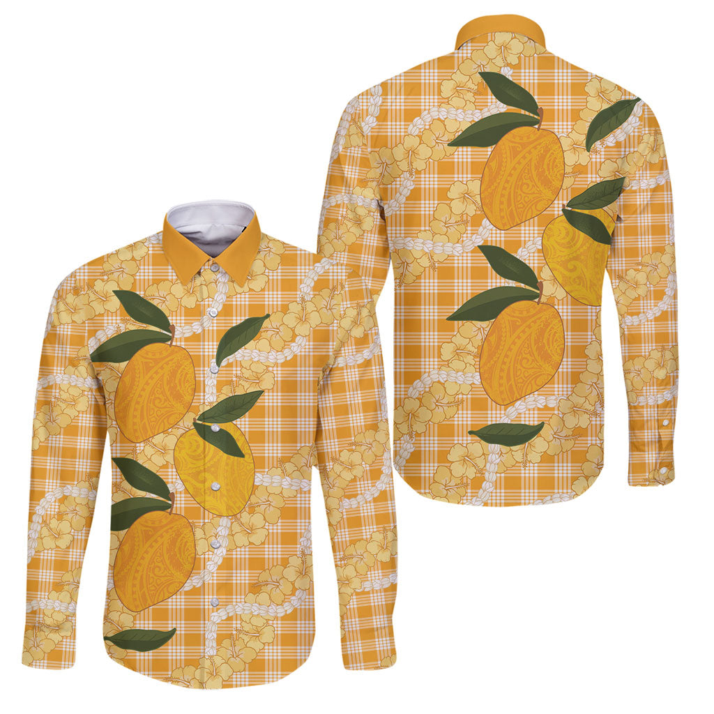 Alani Hawaiian Mango Palaka Family Matching Short Sleeve Bodycon Dress and Hawaiian Shirt Aloha Hibiscus Pikake Lei