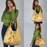 Alani Hawaiian Mango Palaka Grocery Bag Aloha Hibiscus Pikake Lei