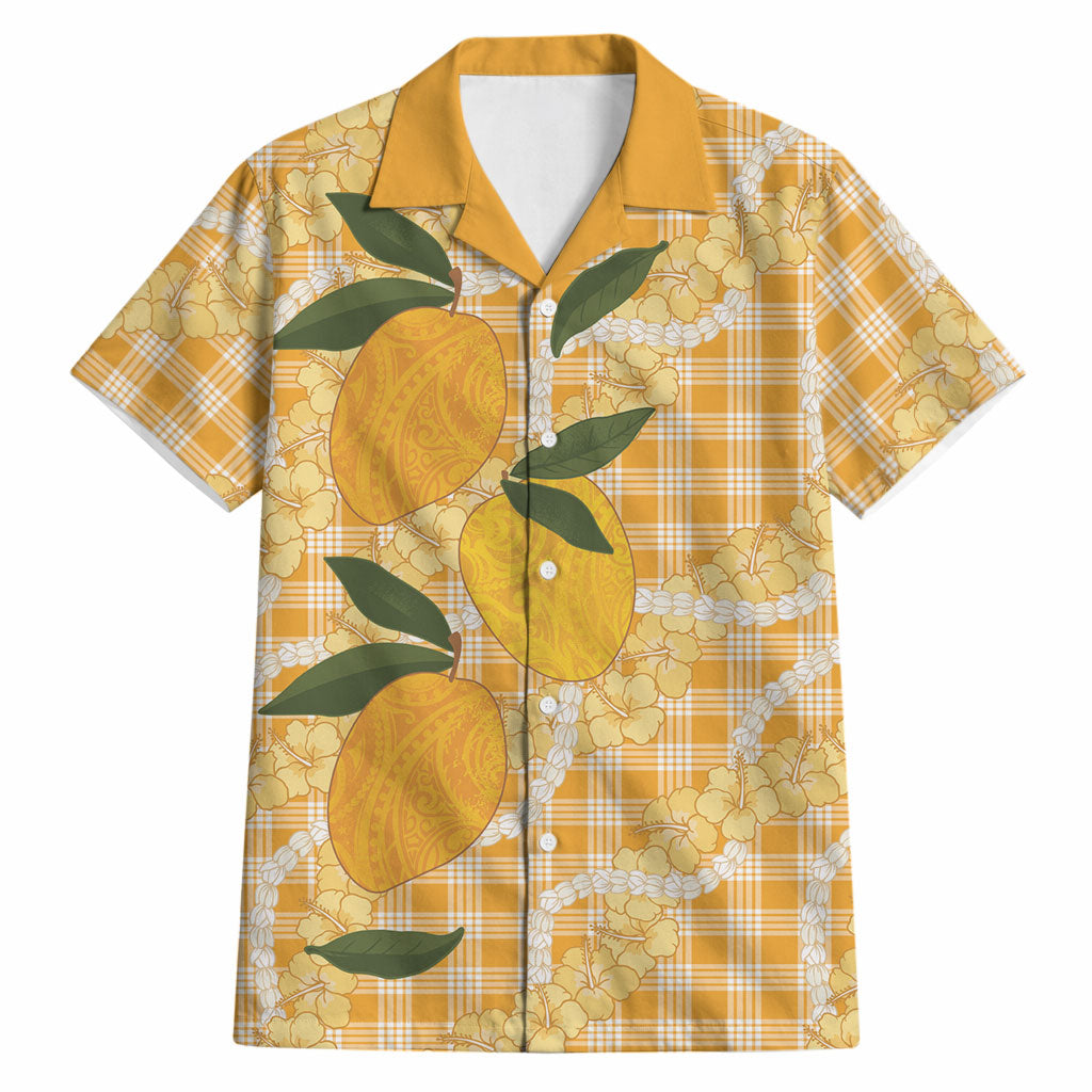 Alani Hawaiian Mango Palaka Hawaiian Shirt Aloha Hibiscus Pikake Lei