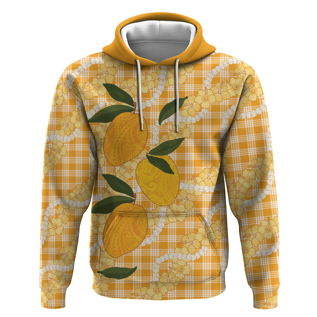 Alani Hawaiian Mango Palaka Hoodie Aloha Hibiscus Pikake Lei