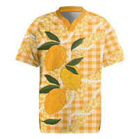 Alani Hawaiian Mango Palaka Rugby Jersey Aloha Hibiscus Pikake Lei