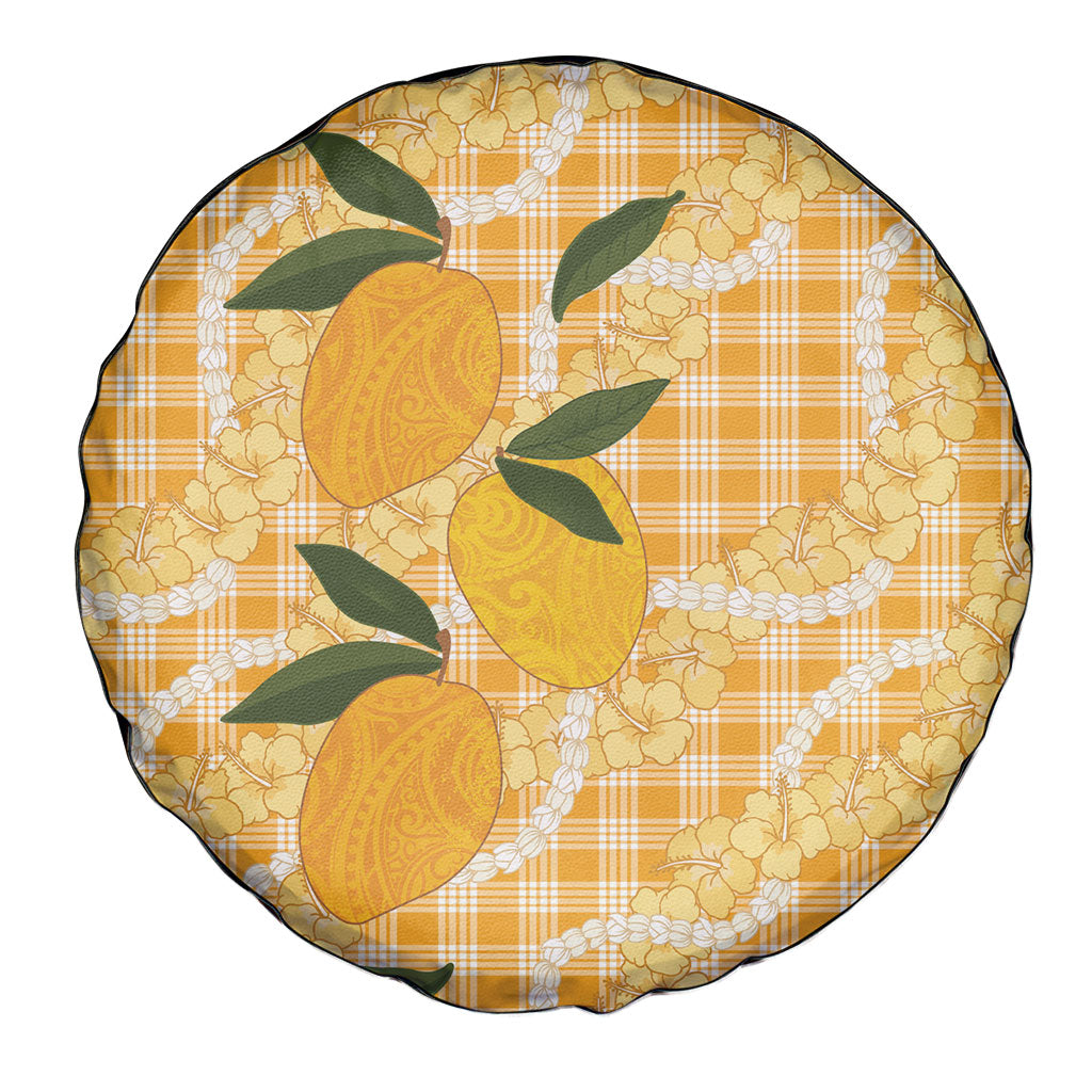 Alani Hawaiian Mango Palaka Spare Tire Cover Aloha Hibiscus Pikake Lei
