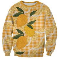 Alani Hawaiian Mango Palaka Sweatshirt Aloha Hibiscus Pikake Lei
