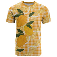 Alani Hawaiian Mango Palaka T Shirt Aloha Hibiscus Pikake Lei
