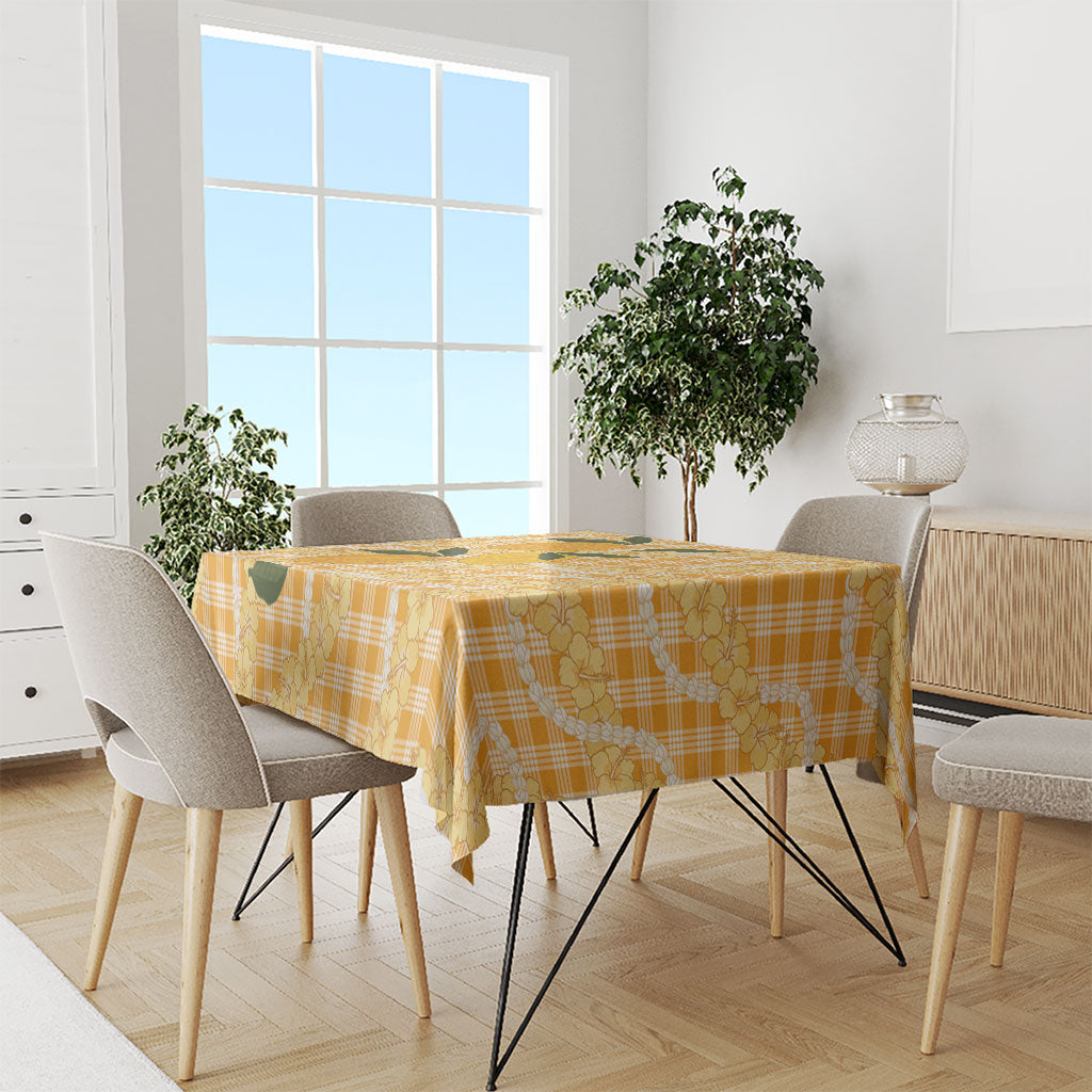 Alani Hawaiian Mango Palaka Tablecloth Aloha Hibiscus Pikake Lei