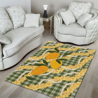 Uliuli Ahiahia Hawaiian Mango Palaka Area Rug Aloha Hibiscus Pikake Lei