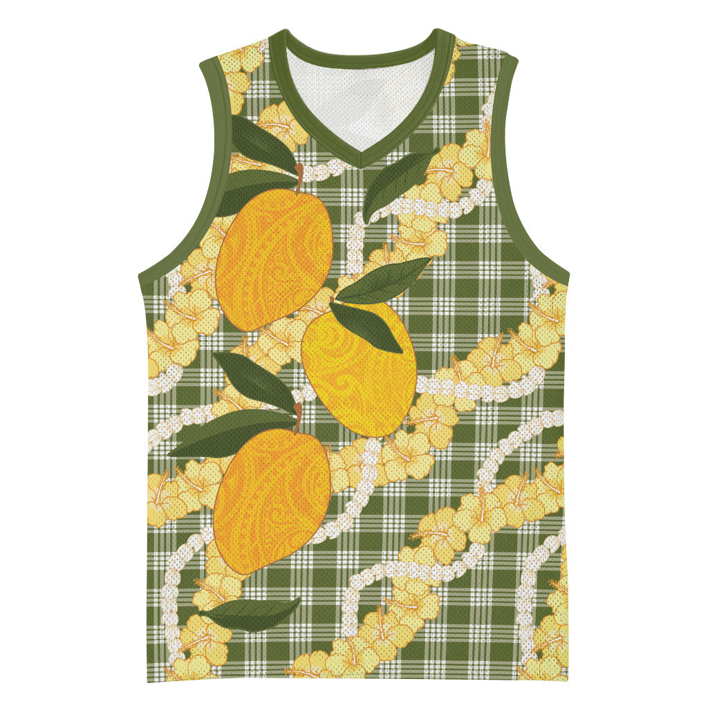 Uliuli Ahiahia Hawaiian Mango Palaka Basketball Jersey Aloha Hibiscus Pikake Lei