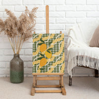 Uliuli Ahiahia Hawaiian Mango Palaka Canvas Wall Art Aloha Hibiscus Pikake Lei