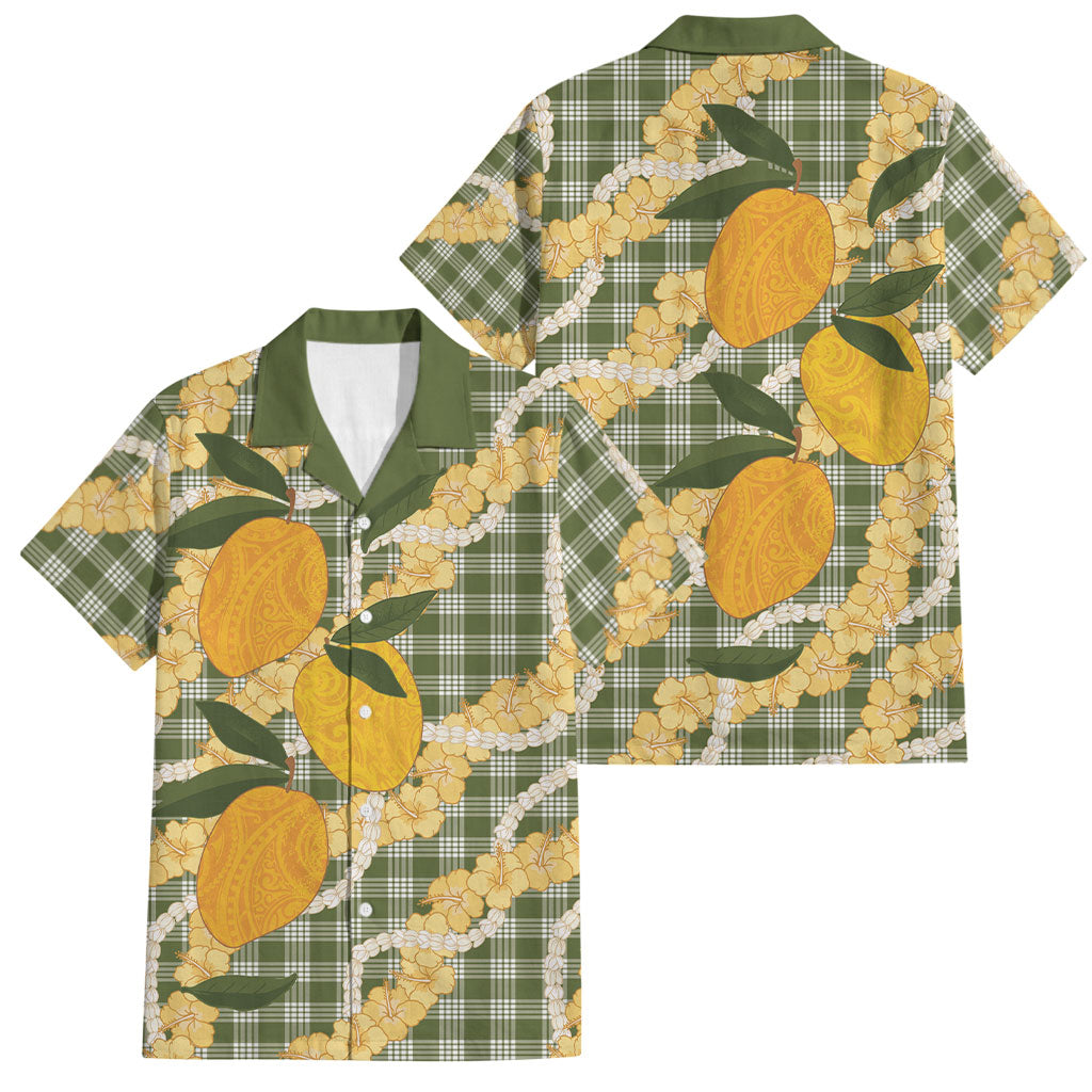 Uliuli Ahiahia Hawaiian Mango Palaka Family Matching Summer Maxi Dress and Hawaiian Shirt Aloha Hibiscus Pikake Lei