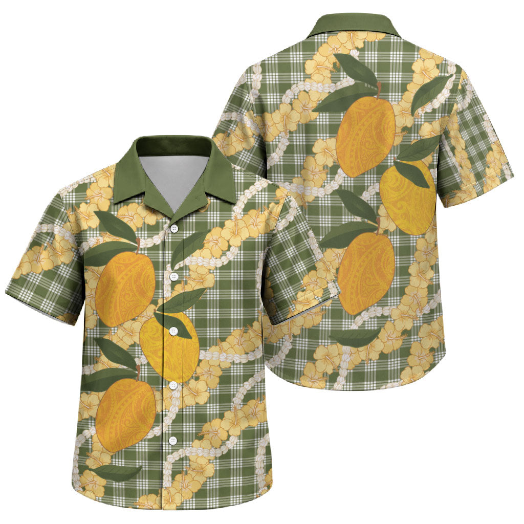 Uliuli Ahiahia Hawaiian Mango Palaka Family Matching Tank Maxi Dress and Hawaiian Shirt Aloha Hibiscus Pikake Lei